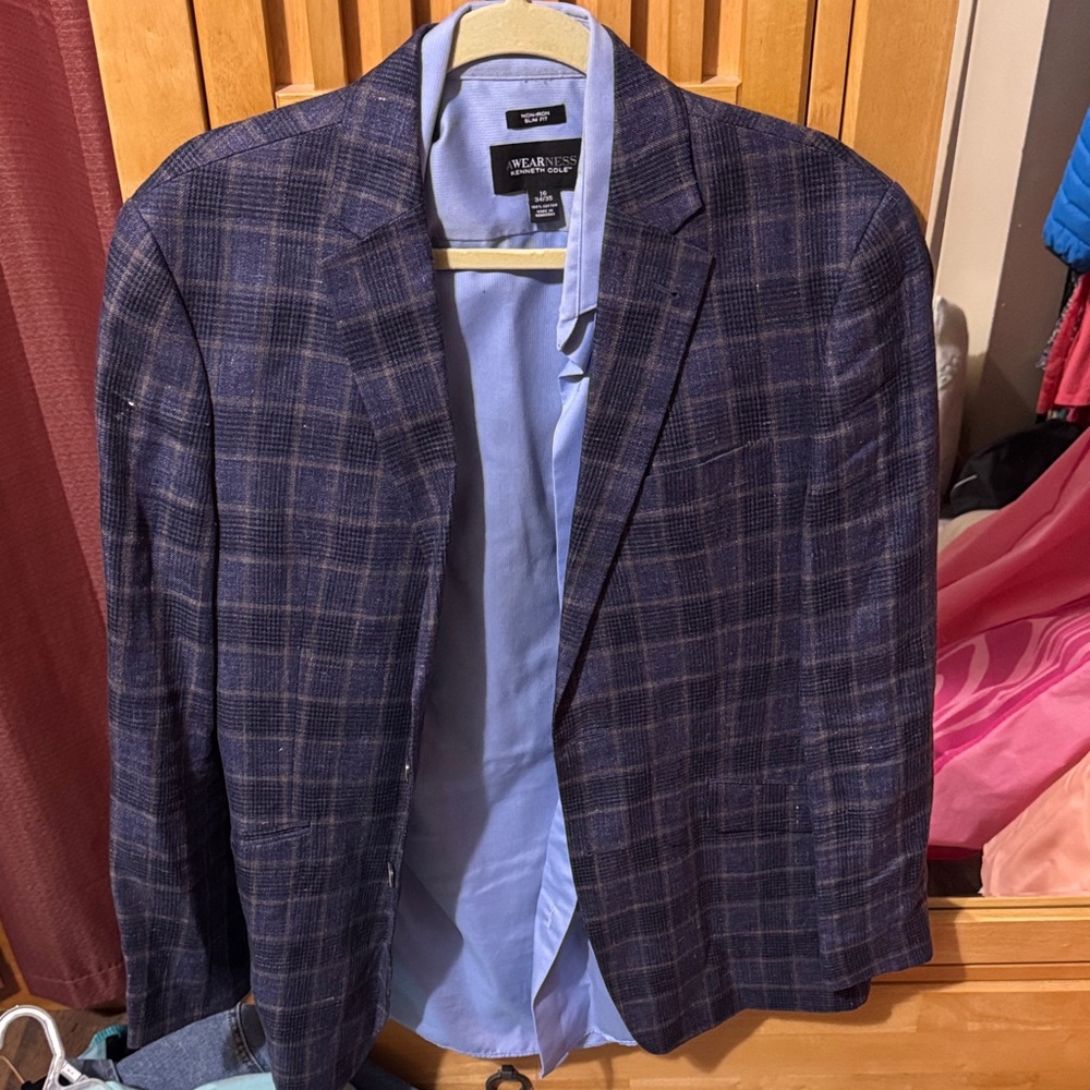 Joseph Abboud Blue Plaid Sport Coat